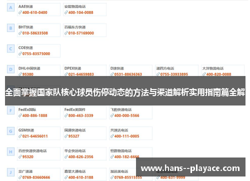 全面掌握国家队核心球员伤停动态的方法与渠道解析实用指南篇全解 全面掌握国家队核心球员伤停动态的方法与渠道解析实用指南篇全解